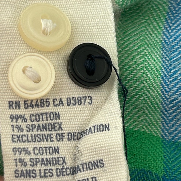 American Eagle 2009 Plaid Flannel Shirt Blue & Green - Picture 7 of 8